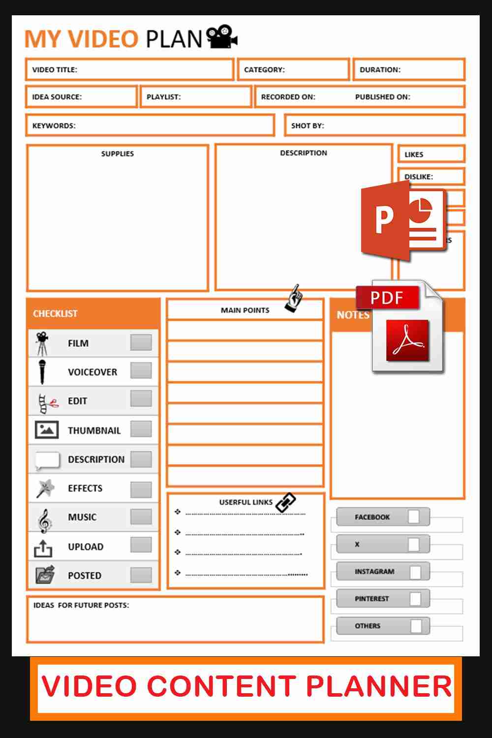 YouTube Content Calendar Template